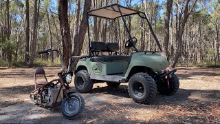 Electric Mini Bike Ride - Golf Cart SAVED Us..