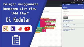 Tutorial  menggunakan Komponen List View (Add Item) di Kodular atau App Inventor2