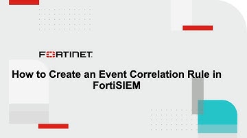 How to Create a Event Correlation Rule | FortiSIEM