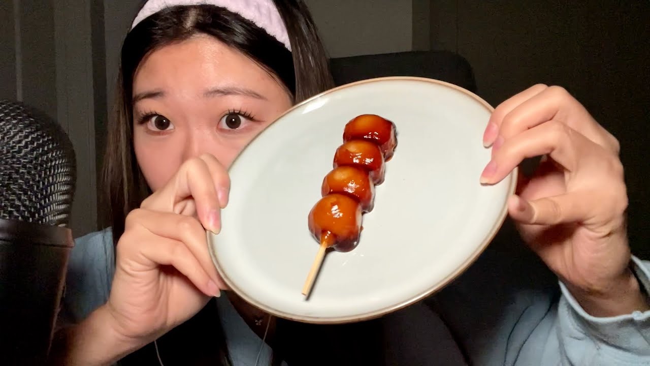 ASMR MUKBANG | eating dango 🍡 sticky, chewy mouth sounds 👄 *rambling* 🗣️