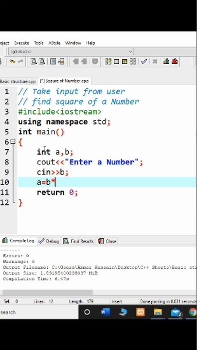 #2 Program to Find Square of a Number in C++ | C++ Tutorials | C++ ...