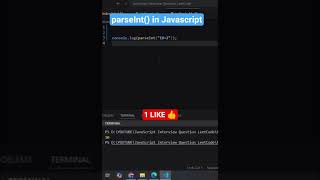 parseInt() in javascript | javascript interview question #shorts #ytshorts #javascript #coding #js