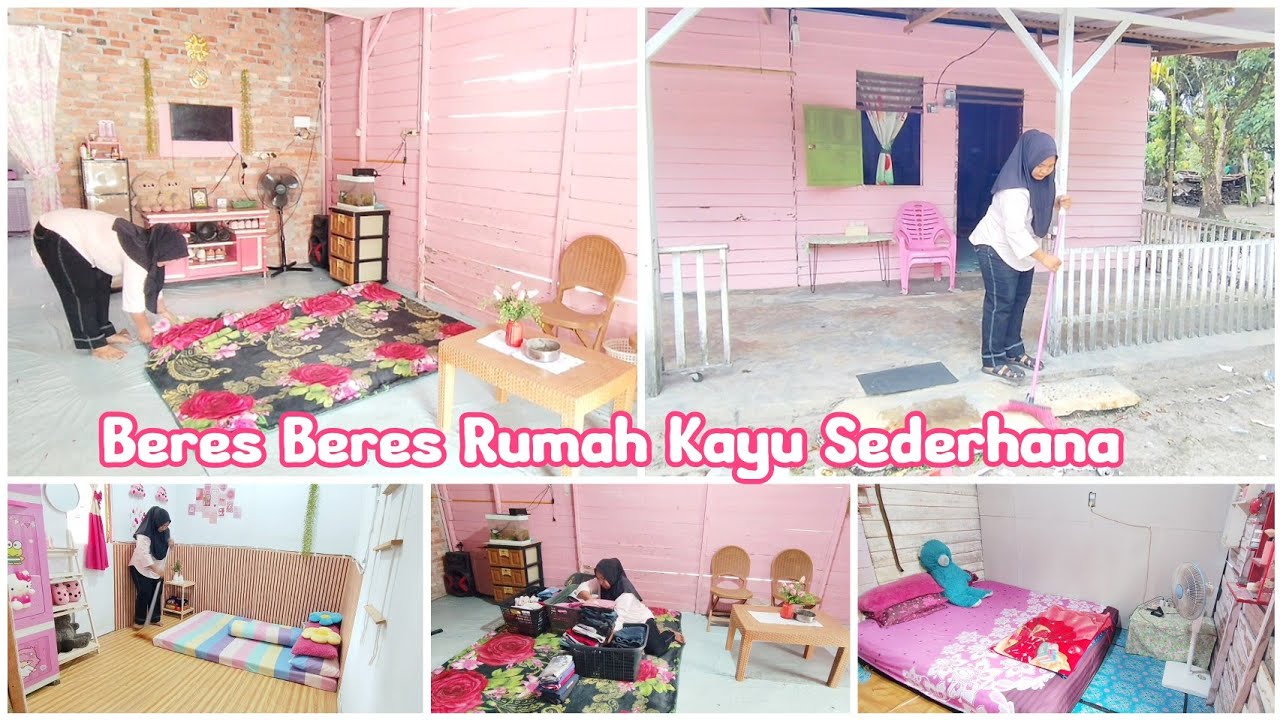 BERES BERES RUMAH KAYU SEDERHANA || KEGIATAN IBU RUMAH TANGGA DENGAN ANAK KEMBAR