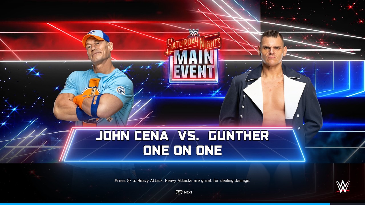 John Cena vs Gunther on wwe 2k25 