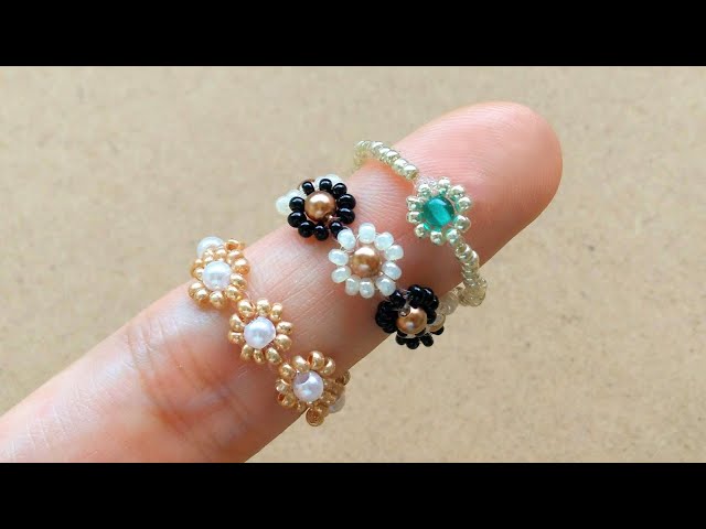 図で分かりやすく！】かわいいビーズリングの作り方♪ How to make a