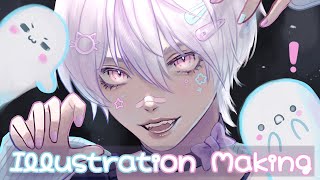 Drawing ghost boy 👻 [Illustration Making / Speedpaint]