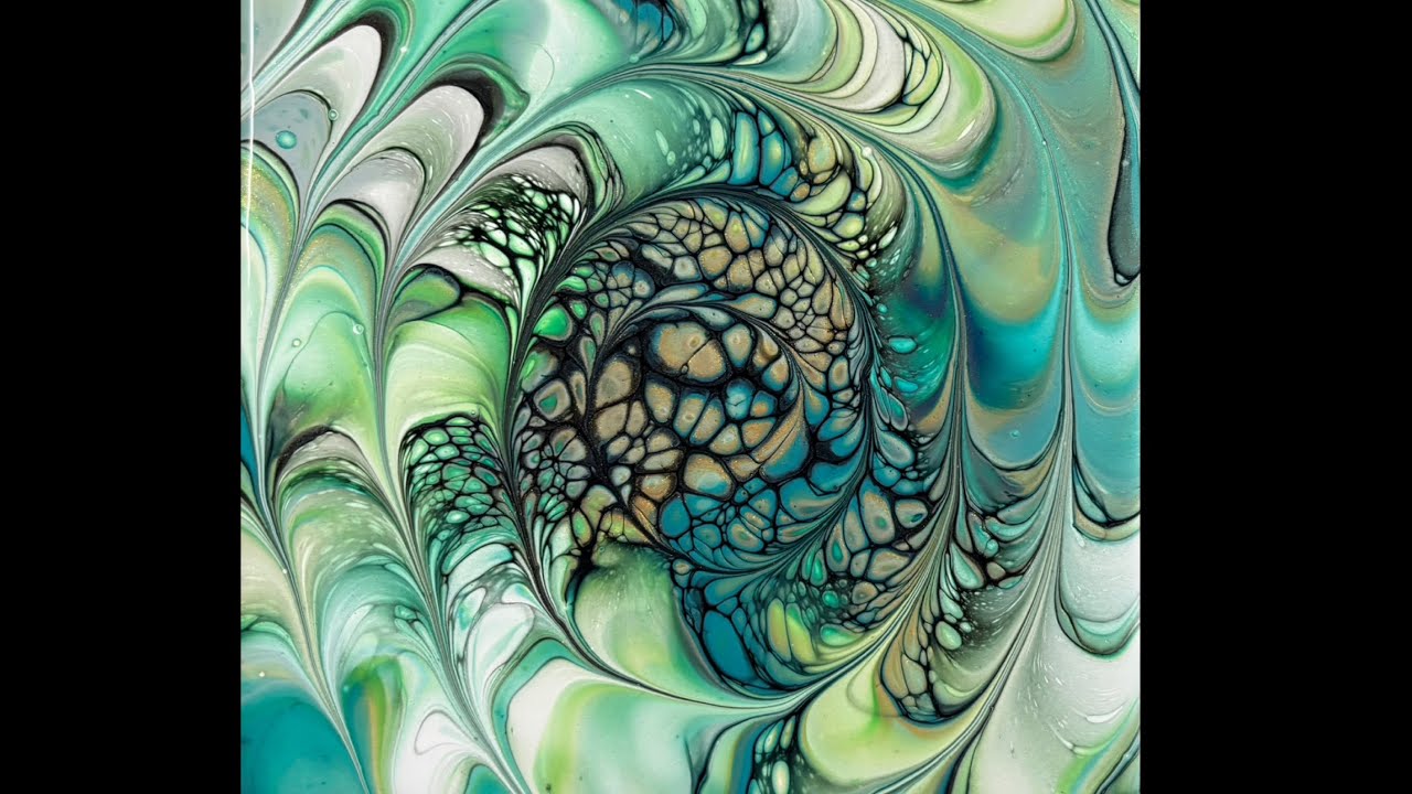 Awesome Bloom Swirled, Acrylic Paint Pouring (1693)