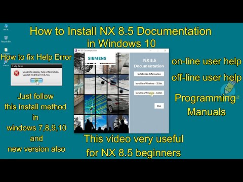 How to Install NX 8.5 Documentation in Windows 10 | How fix Help Error | NX 8.5 Help | on-line help