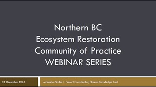 CoP Webinar: Manuela Zindler, Skeena Knowledge Trust