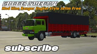 Share livery!! Mod Hino Ranger Engkel Style Jatim Free by @faatiih_