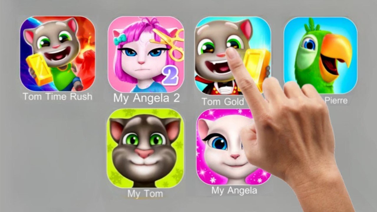 Tom Time Rush, My Angela 2, Tom Gold Run, Talking Pierre, My Tom, My Angela.