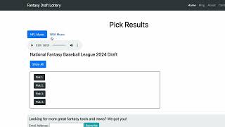 NFBL 2024 Draft Order