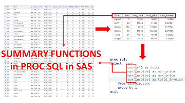 PROC SQL - 4 | Summary Functions | Functions to Summarize The Data in PROC SQL | FREQ, N, RANGE, STD