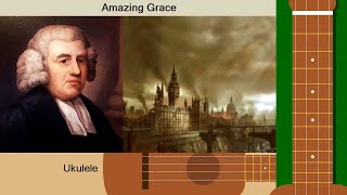 Video thumbnail of "Amazing Grace - On ukulele - In F (3 chords)"