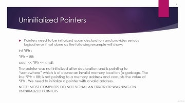 10  Uninitialized Pointers