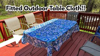 Vaukki Outdoor #Picnic Fitted #Tablecloth w/ Hole and Zipper, Waterproof Patio Table Covers #review