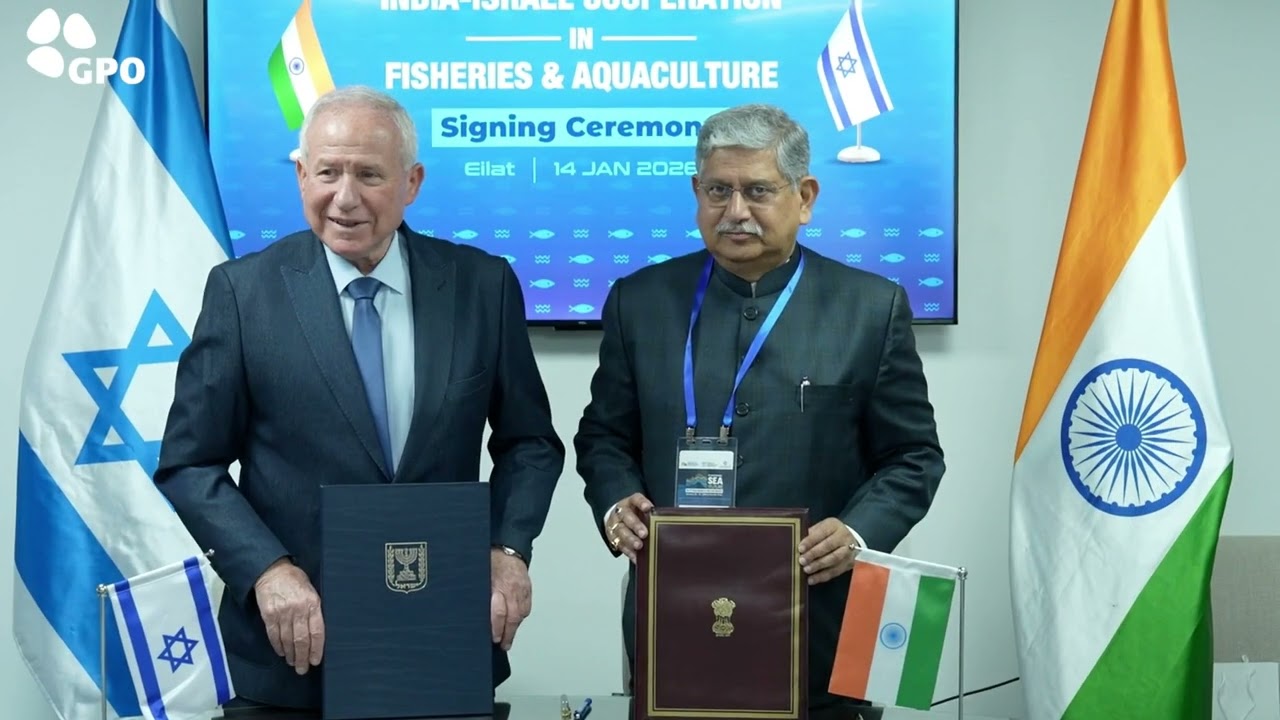 Индия и Израиль подписали совместную декларацию об укреплении сотрудничества в области рыболовств...