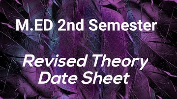 m.ed 2nd semester revised theory date sheet(regular & re-appear), mdu m.ed 2nd semester datesheet