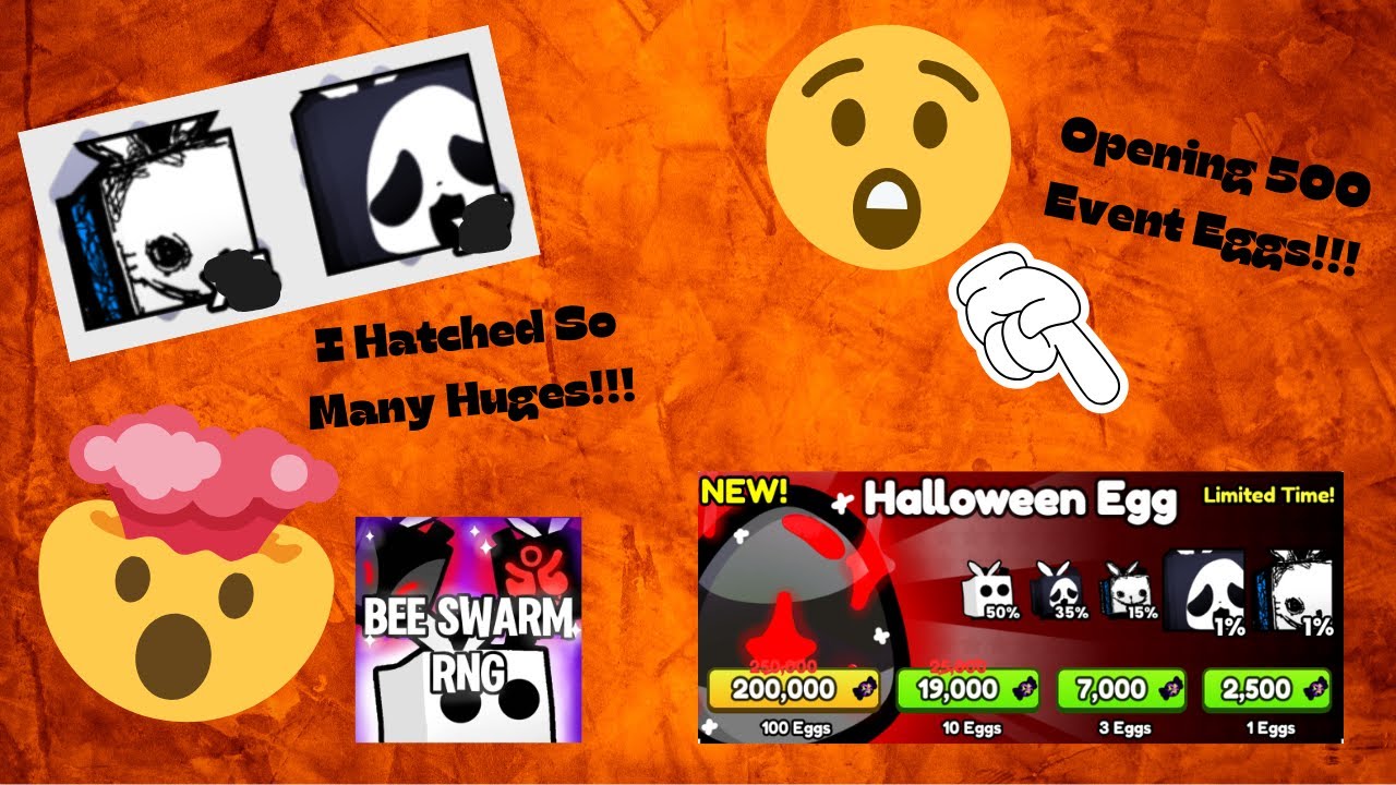 SO MANY HUGES! Hatching 500 Halloween Eggs!!! [Bee Swarm RNG] - YouTube