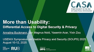SOUPS 2025 - More than Usability: Differential Access to Digital Security and Privacy
