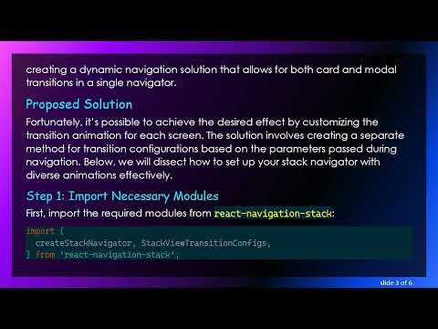 Customizing Screen Transitions in react-navigation with Modal Animations