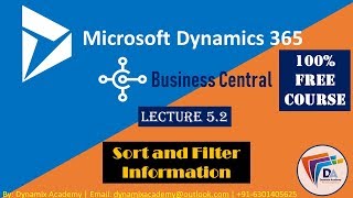 How to Sort and Filter Information in Business Central  by Dynamix Academy