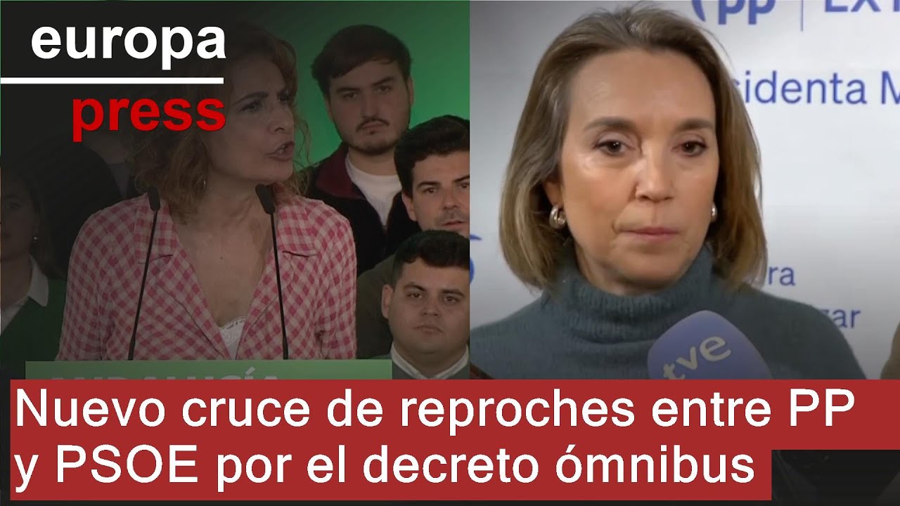Nuevo cruce de reproches entre PP y PSOE por el decreto ómnibus - YouTube