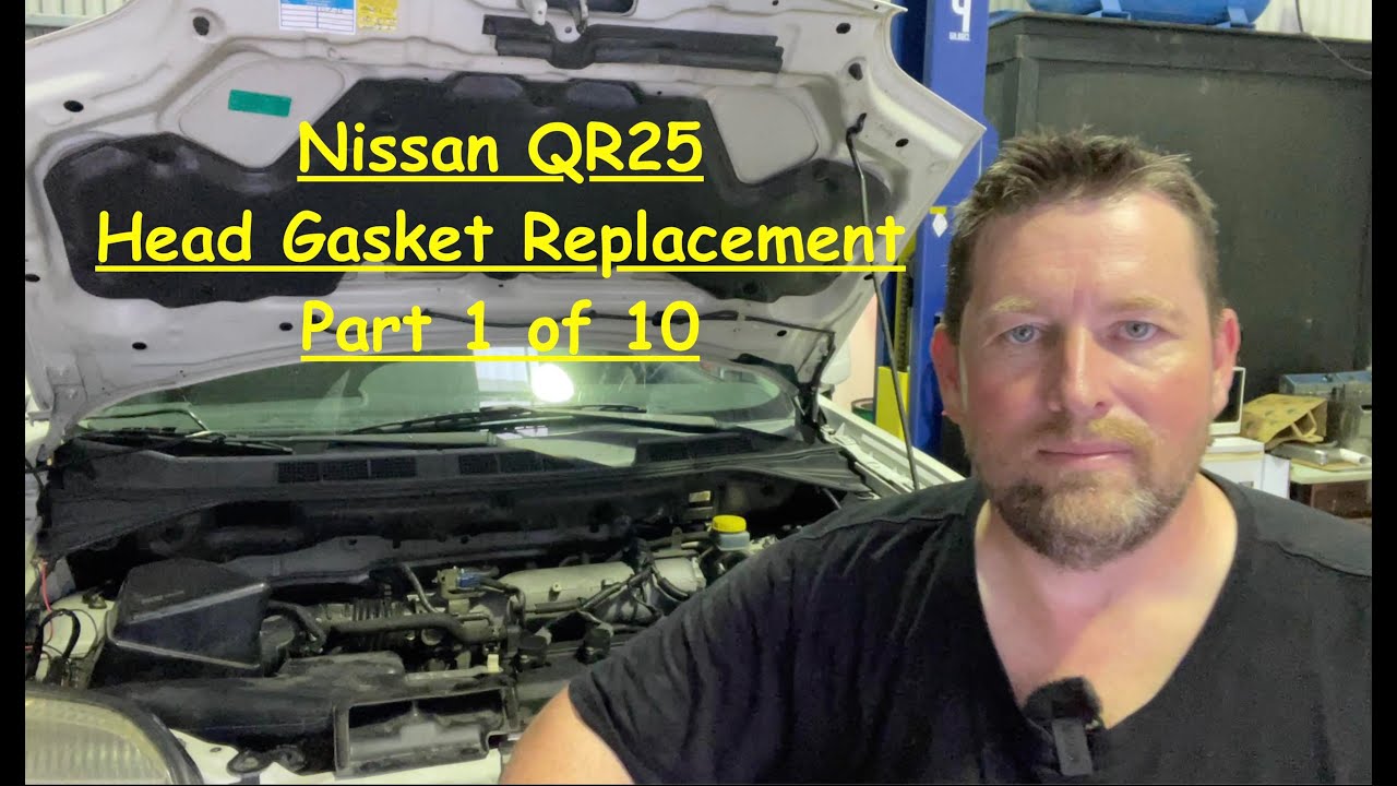 Nissan XTrail Head Gasket Replacement Install Part 1 of 10. QR25