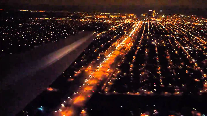 Delta Air Lines MD-90 (night) landing Minneapolis-St. Paul International Airport - KMSP
