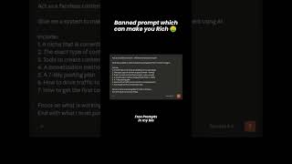 Banned Prompt which can make you Rich | #chatgpt #claudecode #prompt