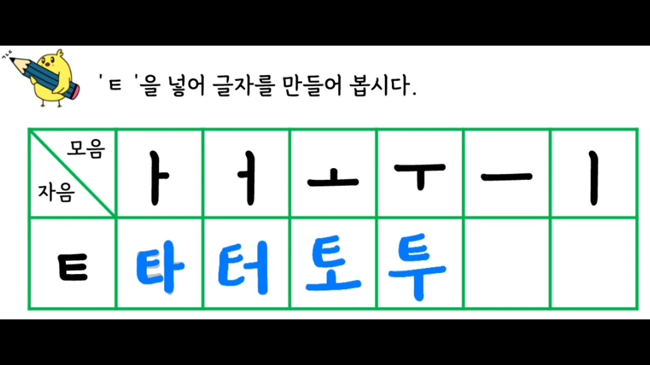 영상자료_쓰기_3_1_6_자음(ㅌ)_03_글자쓰기 - YouTube
