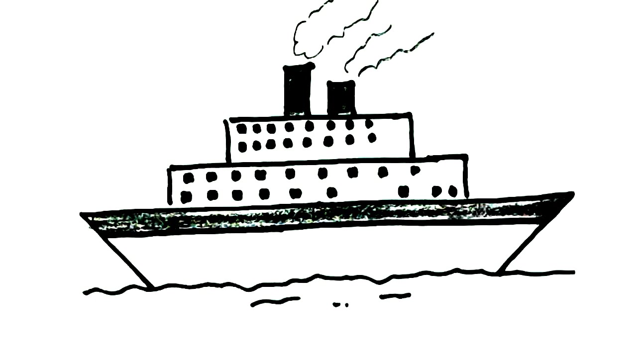 Step by Step Guide to Drawing a Cruise Ship