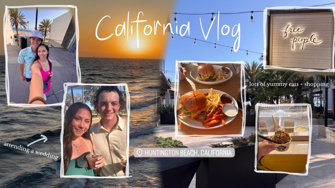 huntington beach vlog🏄‍♀️🥥🌺 | surfing, food, pier, etc.