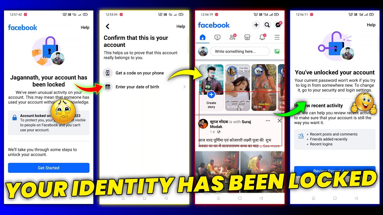 Facebook Your Account Has Been Locked Facebook Lock How To Unlock