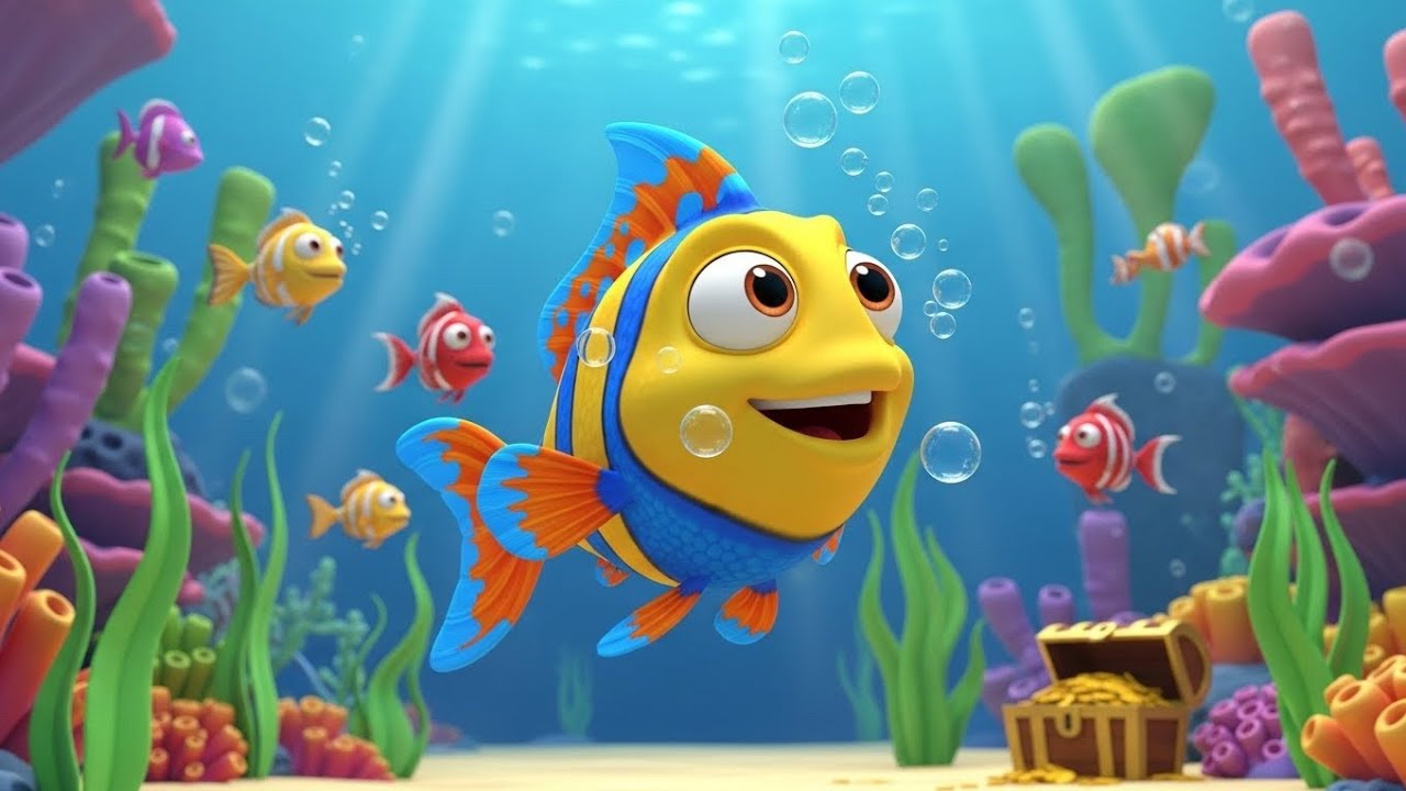Sunny Fish 🐟 | Cute Yellow Fish Bath Time 🛁 | Fun 3D Cartoon for Kids ...