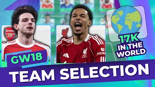 17k Rank  Gameweek 18 Fpl Team Selection fantasy Premier League 2526
