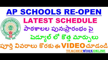 AP SCHOOLS REOPENING LATEST UPDATE SCHEDULE FULL DETAILS - AP SCHOOLS REOPENING DATE