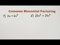 Common Monomial Factor Quiz