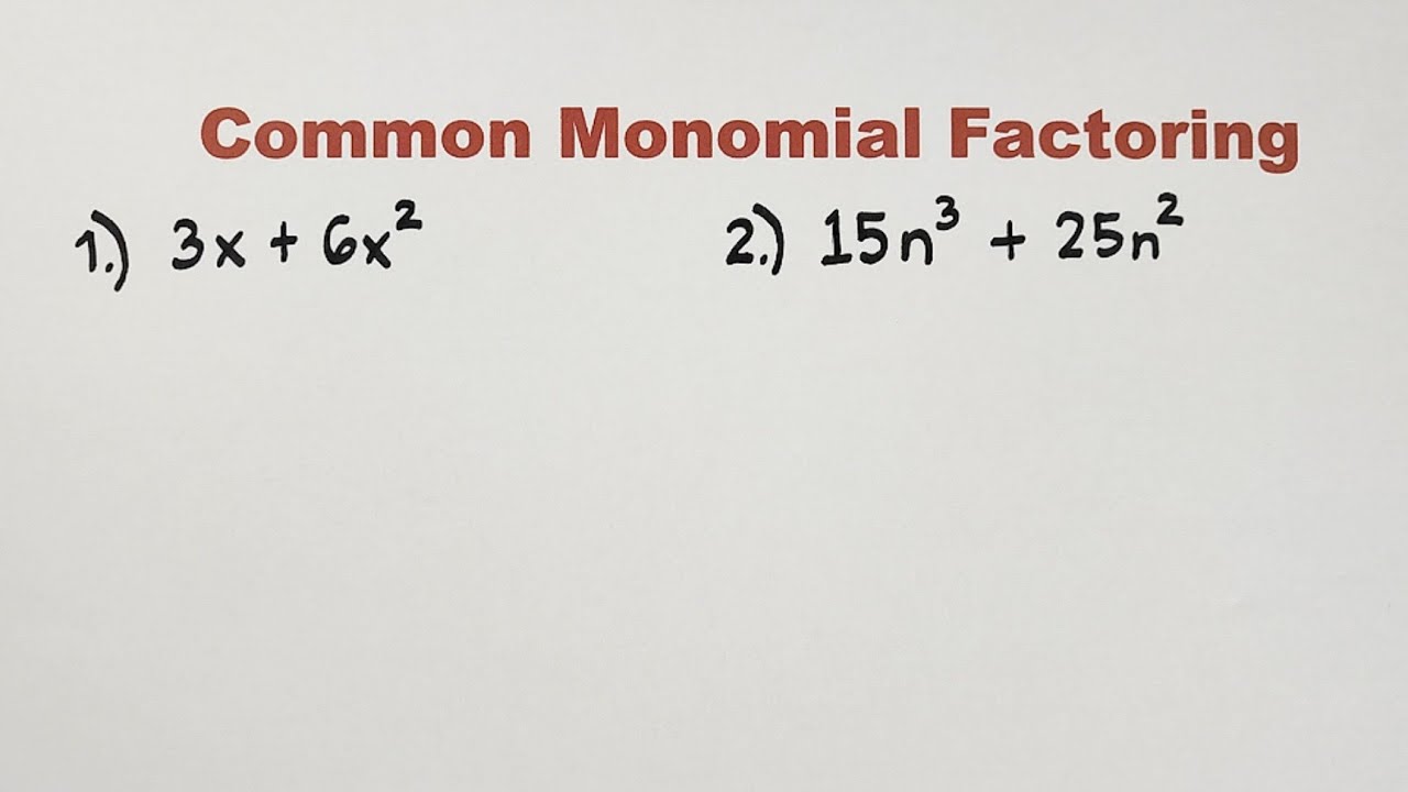 Common Monomial Factoring by Teacher Gon - YouTube
