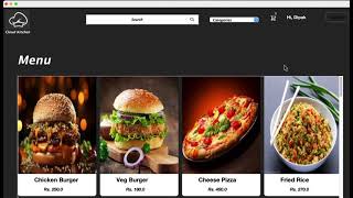 Cloud Kitchen - Java Swing Project Demo