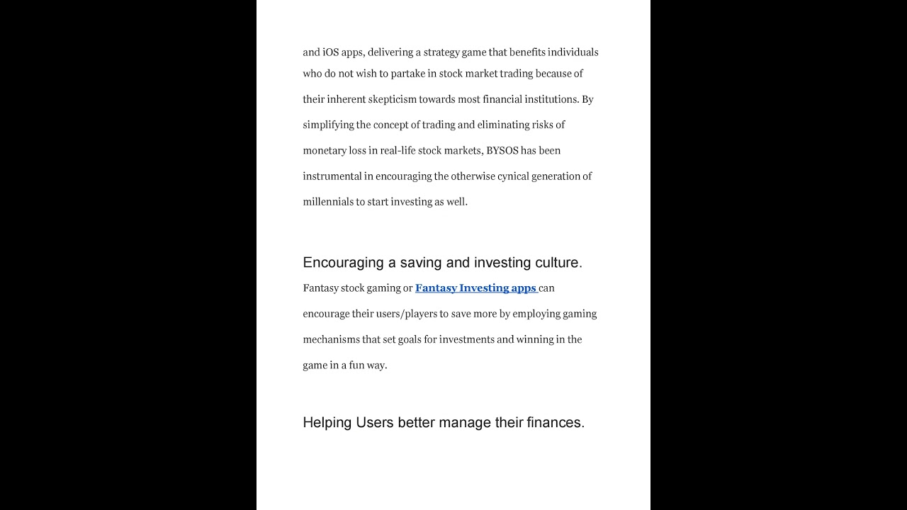 Stock Fantasy games app