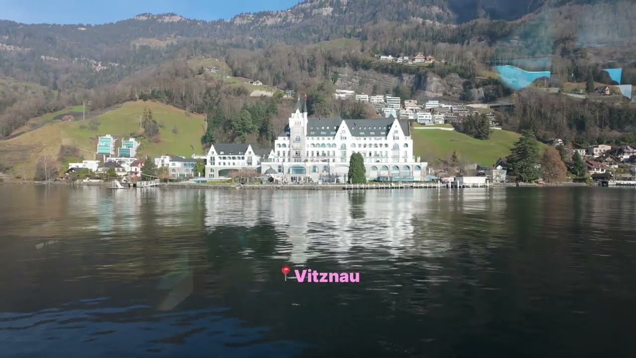 The stunning village of Vitznau along the shore of Lake Lucerne 