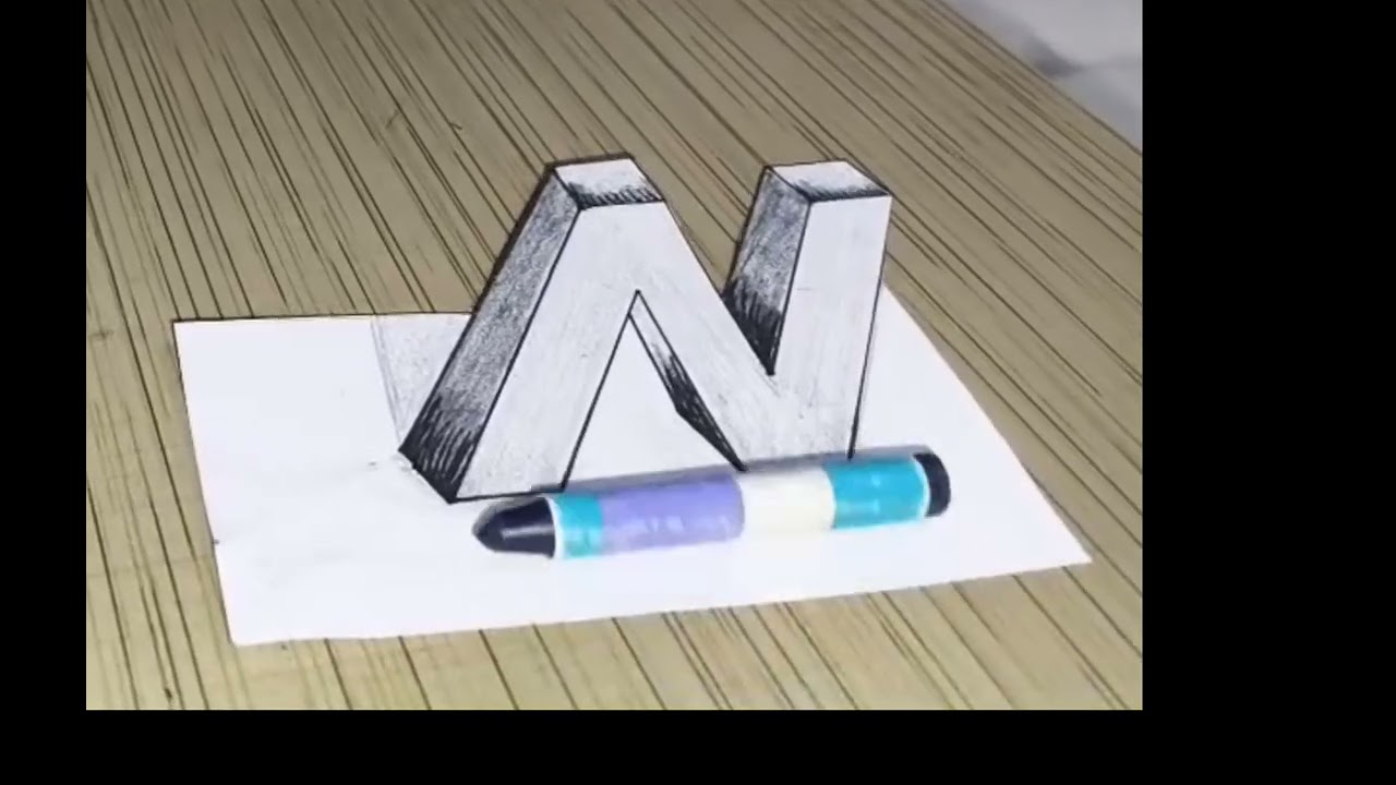 3d writing letter N...🎨🖌️...