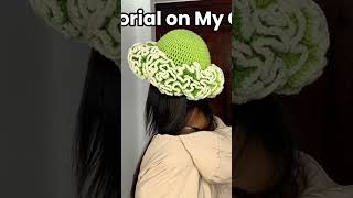 Full tutorial on my channel , crochet ruffle hat 🧶 #crochetshorts #crochettutorial #rufflehat #diy