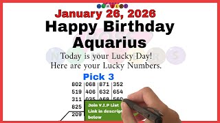 Aquarius Birthday Wishes - High - Quality Pick 3 Predictions - January 26, 2026 - Boss Numbers