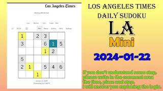 Los Angeles Times Daily Sudoku 2024-01-22 Mini
