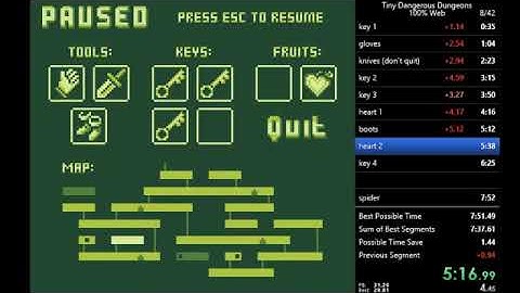 (world record) tiny dangerous dungeons 100% in 7:47.05