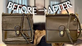 How I Clean A Green Rare Vintage Coach Willis Bag Leather Care