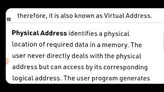 Logical and physical address space