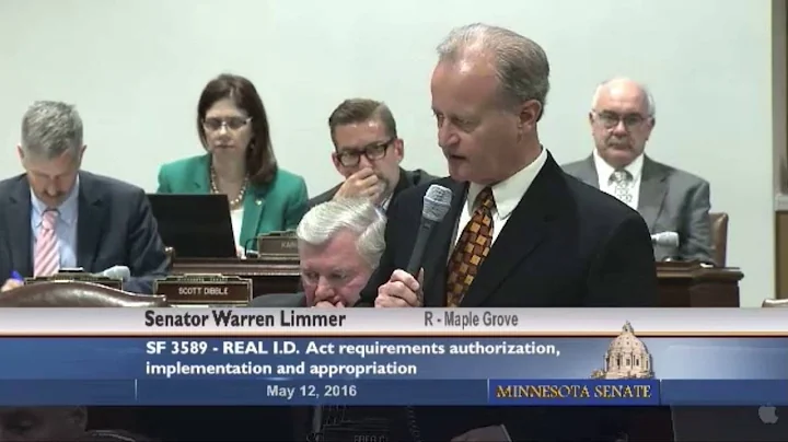 Senator Warren Limmer on Real ID bill